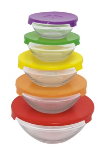 imagen de Set 5 Bowls De Vidrio Con Tapa Carol Linea Soft (3031)